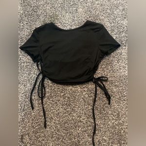 Black Cropped Tight Fitting shirt